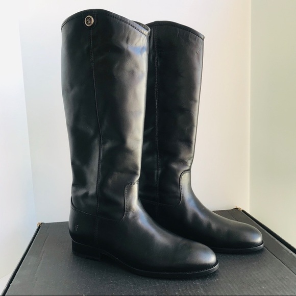 Frye Melissa Button 2 Riding boots Black Sz 9B EUC - Picture 1 of 11